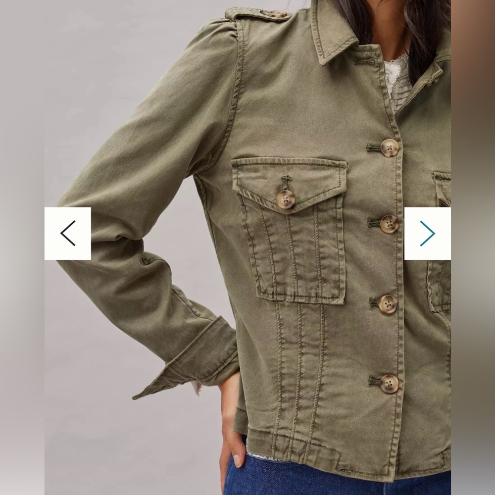 PAIGE Pacey Jacket Military Jacket Size Small Olive Green - Picture 3 of 14